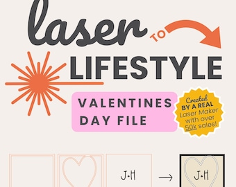 Customizable Couples Initial Anniversary Sign Digital File | Valentines Day Sign Laser File | Minimal Material Use | Laser-Ready Design