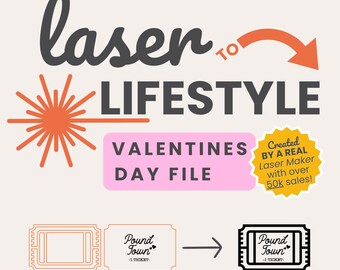 Pound Town Ticket Valentines Day Digital File | Valentines Day Sign Laser File | Anniversary Minimal Material Use | Laser-Ready Design