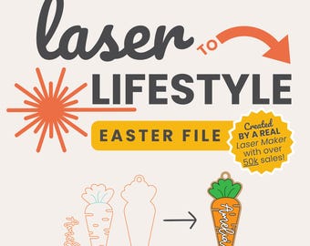 Personalizable Easter Basket Tag – 3-Layer Cut & Score Digital File | Minimal Material Use | Laser-Ready Design