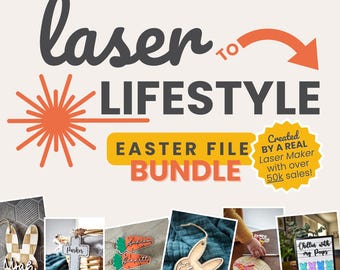 Easter Laser File Bundle | Layered Easter Tags & Decor Digital Files| Personalizable Laser Designs | Minimal Material Laser Files for Makers