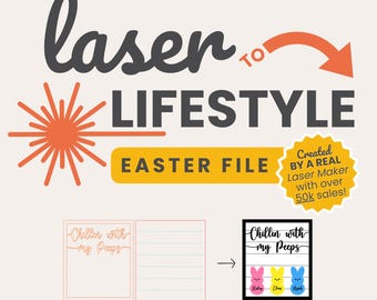 Chillin With My Peeps Easter Decor Sign File – Laser Maker Digital File | Minimal Material Use | Laser-Ready Design Personalizable