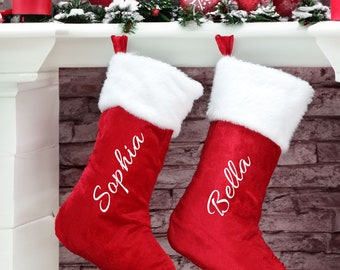 Personalized Christmas Stockings,Custom Family Stockings, Stocking with Names, Holiday Stocking,Christmas Gift For Family,Monogram Stocking