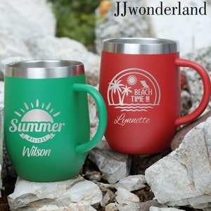 Personalised 12oz Vacation Tumbler, Travel Cup, Birthday Cruise Tumbler,Custom Summer Coffee Mug, Nautical Drink Tumbler,Tropical Cruise Cup