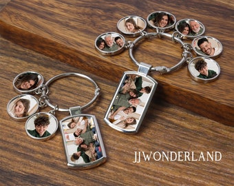 Personalised Photo Keychain, Custom Keyring with Photos, Bag Charm, Photo Charm Keyring, Round Charm