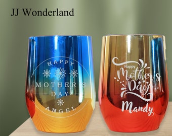 Personalized Travel Mug, 12oz Tumbler, Custom Insulated Steel Laser Engraved Tumbler, Mother's Day Gifts, Etched Tumbler, Monogram Tumbler