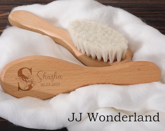 Personalized Baby Hair Brush, Engraved Baby Hair Brush, Wooden Brush for Infant, Baby Shower Gift, Hair Brush & Comb, Newborn Gift