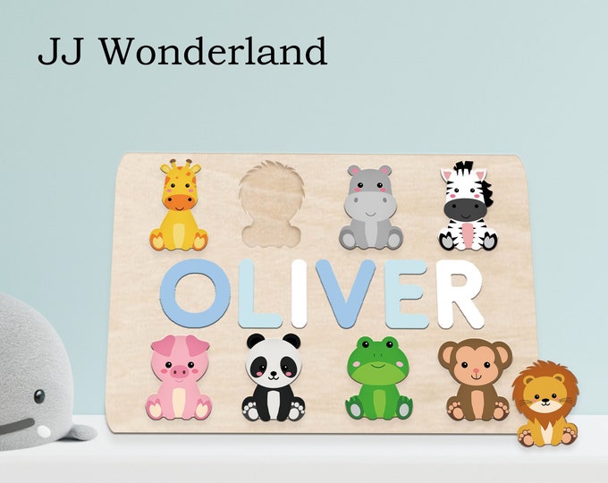 Personalized Kids Name Wooden Puzzle, Custom Name Puzzle for Toddler, Preschool Puzzle Gift,Alphabet Puzzle, Educational Toy Gift, Cute Gift