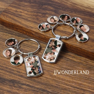 Personalised Photo Keychain, Custom Keyring with Photos, Bag Charm, Photo Charm Keyring, Round Charm