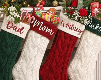 Medias navideñas personalizadas, Medias navideñas para las primeras Navidades, Medias bordadas con nombre, Regalo para ella, Regalo para él