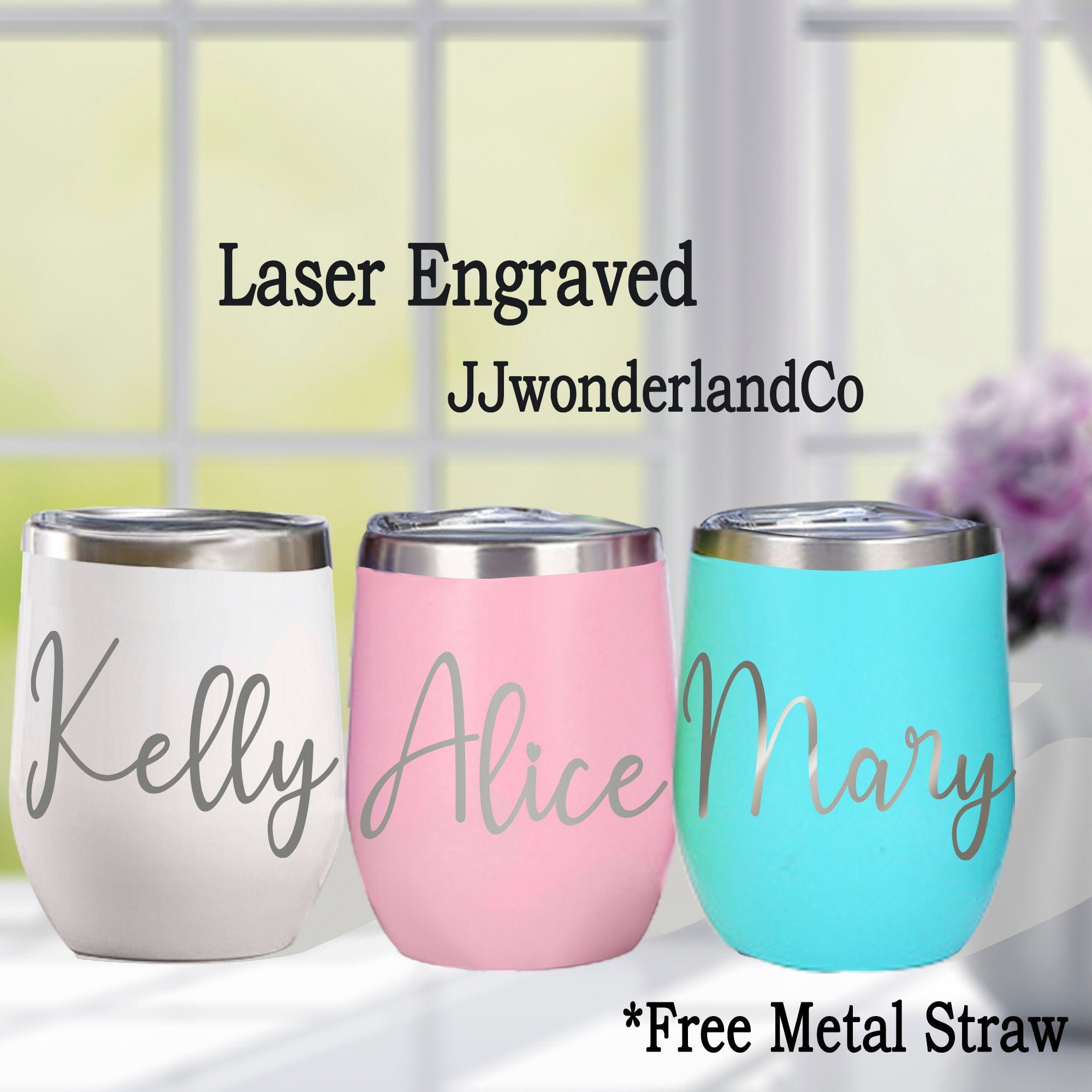Girls Vacation Tumbler, Custom Wine Glasses, Insulated Wine Cup,Engraved Wine Tumbler with Lid,Bachelorette Party Favors,Bridesmaid Gift