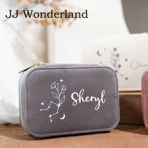Personalized Velvet Jewelry Box, Customized Velvet Jewelry Case, Keepsake Jewelry Box, Jewelry Storage, Gift for Her, Travel Jewelry Box