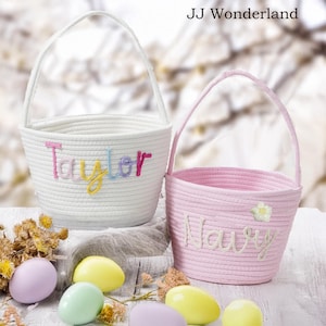 Personalisierter Osterkorb, Jungenkorb, Babymädchenkorb, Kinderostergeschenk, Kinderzimmeraufbewahrung, Hasenkorb, Eierkorb, Kinderostergeschenke