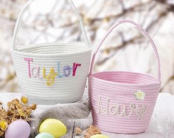 Personalized Easter Basket, Baby Boy Basket, Baby Girl Basket, Kid Easter Gift, Nursery Storage, Bunny Basket, Egg Basket, Kid Easter Gifts