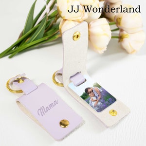 Personalised Engraved Keyring, Custom photokeychain, Personalized leather keychain, Keyring with photo, Mother&#39;s Day Gift, Gift for Mom