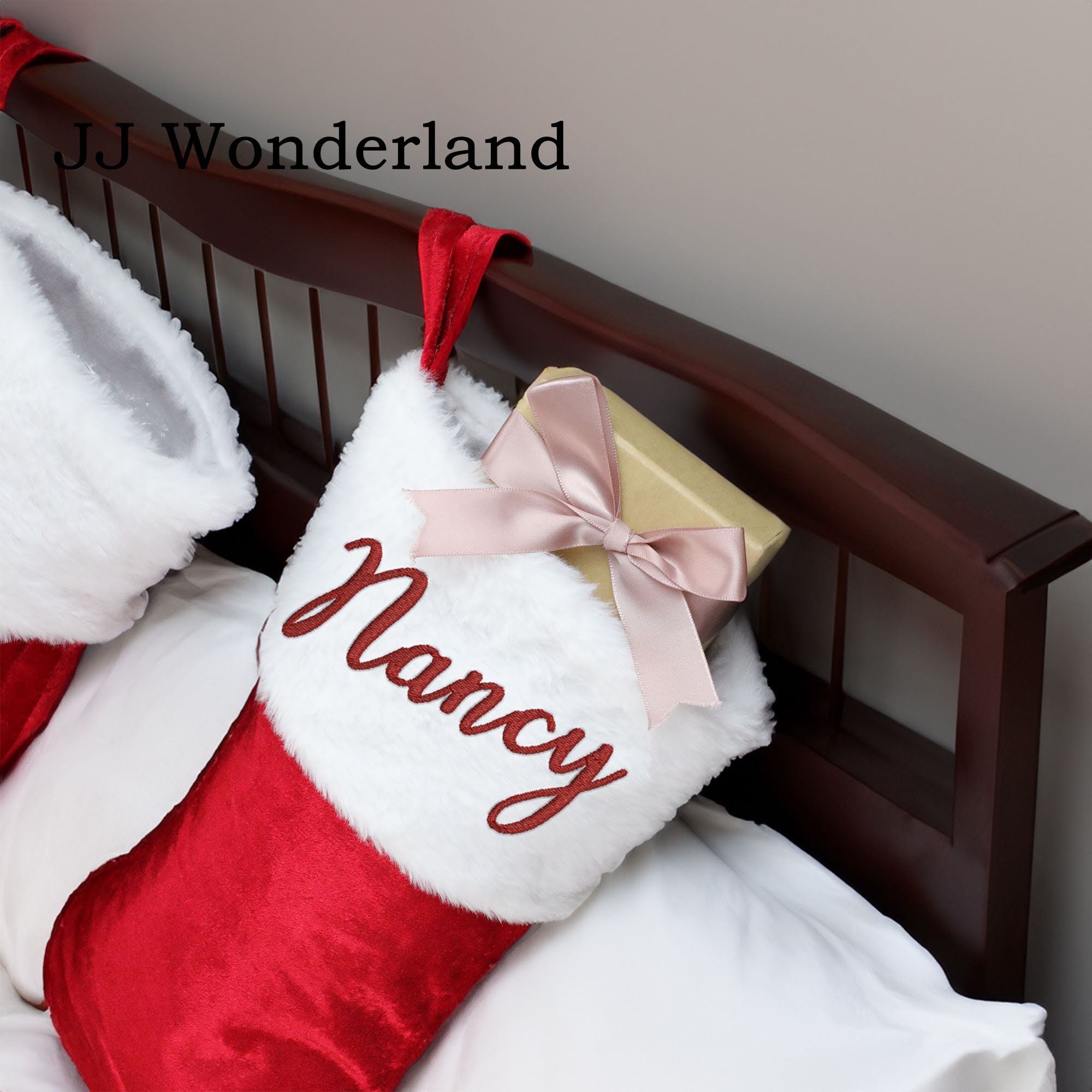 Personalized Embroidered Christmas Stocking with Name,Custom Christmas Stocking,Hand-Stitched Festive Gift,Christmas Keepsake,Tradition Sock