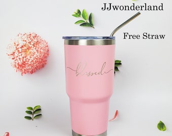 Travel Mug,Personalized 30 oz Tumbler, Custom Insulated Steel Laser Engraved Tumbler, Corporate Gifts, Etched Tumbler, Monogram Tumbler