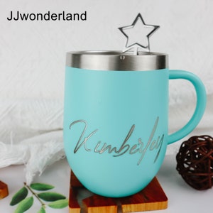 Gift for Her, 12oz Coffee Cup, Stainless Steel Coffee Cup, Coffee Mug, Coffee Cup with Lid, Dishwasher Safe, Personalized Coffee Cup