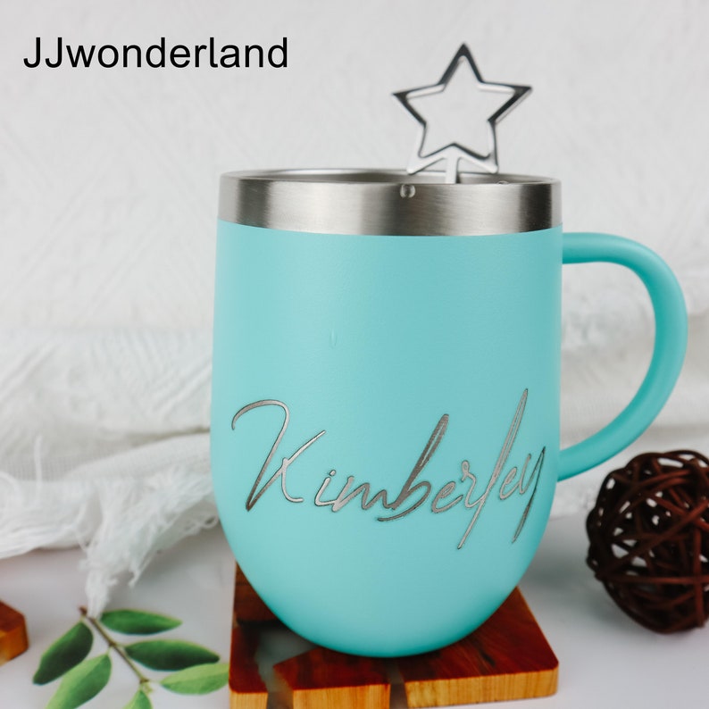 12oz Insulated Coffee Cup, Stainless Steel Coffee Cup, Coffee Mug, Coffee Cup with Lid, Dishwasher Safe, Personalized Coffee Cup image 3