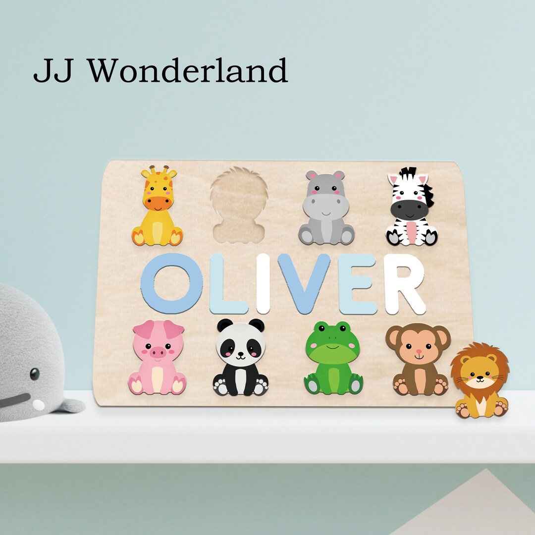 Personalized Kids Name Wooden Puzzle, Custom Name Puzzle for Toddler ...