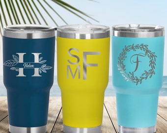 Personalized 30 oz Tumbler, Custom Insulated Steel Laser Engraved Tumbler, Travel Mug, Corporate Gifts, Etched Tumbler, Monogram Tumbler