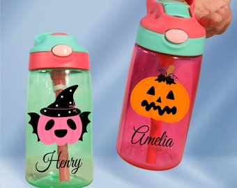 Custom Halloween water bottle with name, Pumpkin Personalization, Kid-Friendly, Ghostly Custom Party Favor, Boo-tiful Drinkware, Kids Gift