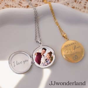 Personalized Locket Necklace with Photo, Valentines Gift Locket Necklace, Engraved Locket, Anniversary Gifts, Gift for her, Gift for him