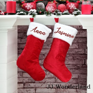 Personalized Embroidered Christmas Stocking with Name,Custom Christmas Stocking,Hand-Stitched Festive Gift,Christmas Keepsake,Tradition Sock