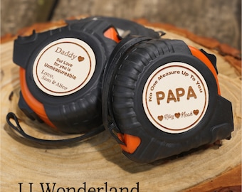 Personalisiertes Maßband mit Gravur, benutzerdefiniertes Maßband, Vatertagsgeschenk, Geschenk für Papa, benutzerdefiniertes Messset für Papa, Geschenk von Kindern