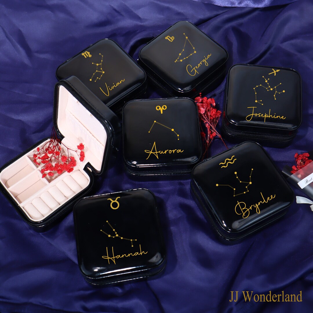 Personalized Zodiac Jewelry Box Star Sign Case Custom Etsy