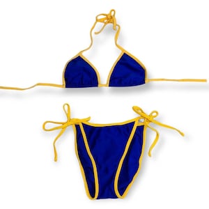 Y2K Deadstock Australian Made Contrast Triangle String Bikini Two Piece Swimsuit