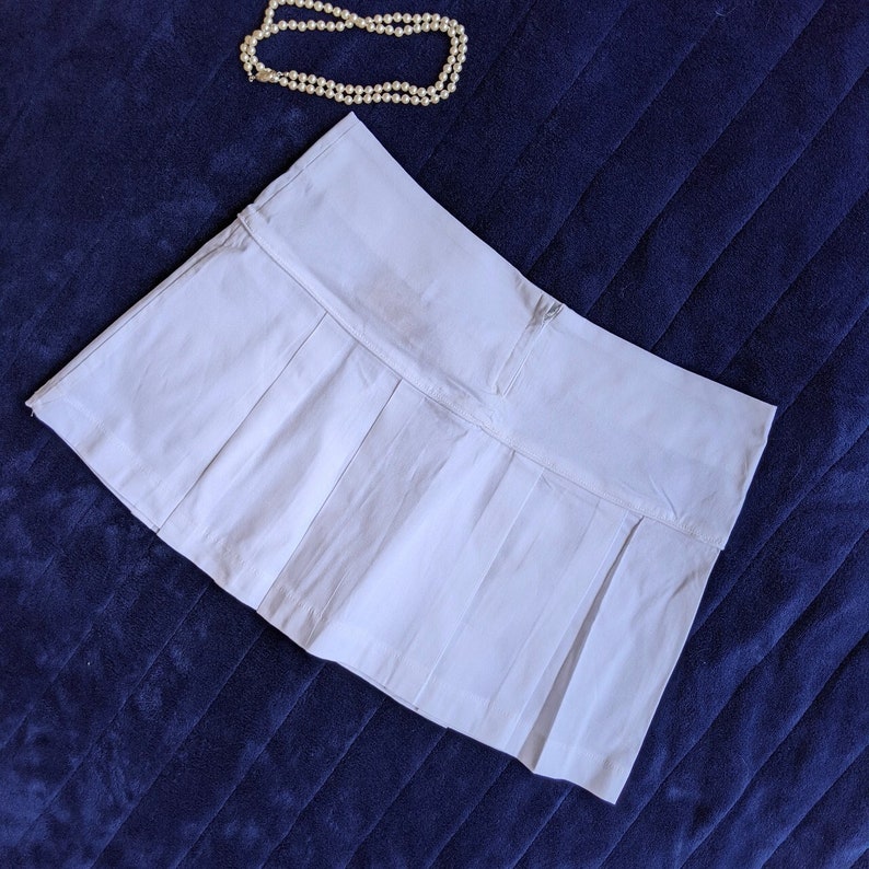 Y2K Pleated White Mini Skirt Deadstock by Australian Brand Valley Girl ...