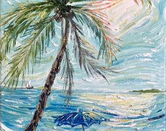 Canvas Print Of Original "Respite by the Gulf" Painting, Key West Art