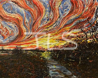 Canvas Print Of Original "Indiana Sunset No. 1" Painting