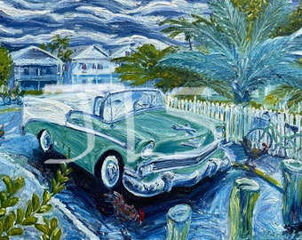 Canvas Print Of Original "Cayo Hueso Scene No. 6" Key West Painting, Key West Art