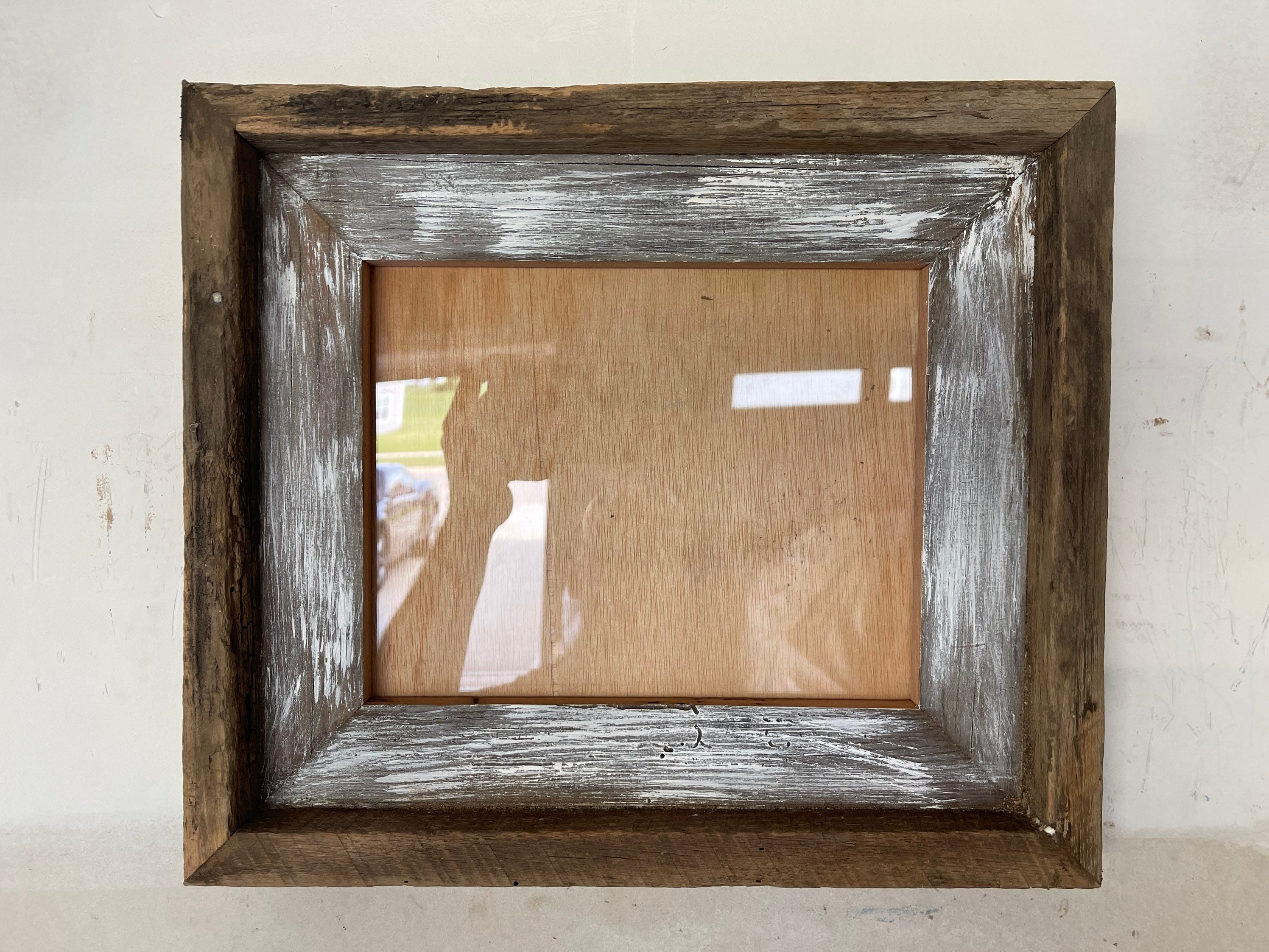 8x8 Picture Frames – Reclaimed Barn Wood Open Frame (No Glass or