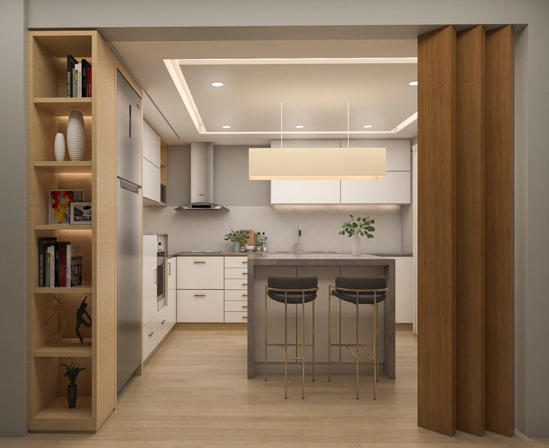 Kitchen Interior Design, Kitchen 3D, Custom E-design, - Etsy