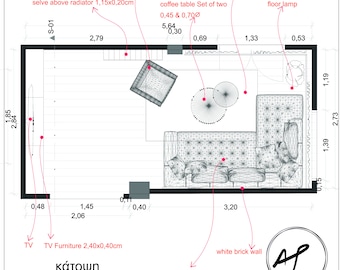 Custom Living Room E-Design - Floor Plan Layout (PDF)
