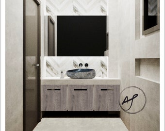 Bathroom E-Design Service – Custom Interior Design Board (PDF)