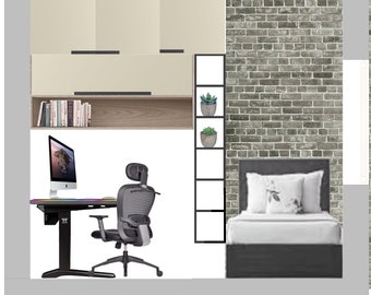 Custom 3D Interior Design, Teen Bedroom, Kitchen, Realistic Rendering