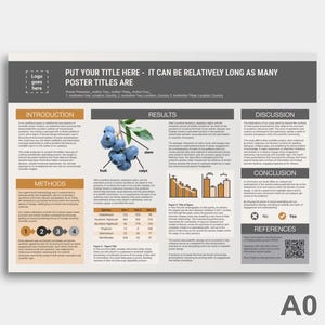 Plantilla de póster científico - PowerPoint - Google Slides - DESCARGA DIGITAL - Gris y amarillo - Conferencia académica o de investigación - Formato horizontal A0