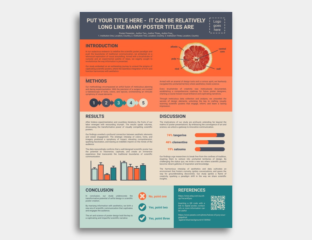 Scientific Poster Template in Powerpoint Google Slides .pptx - Etsy