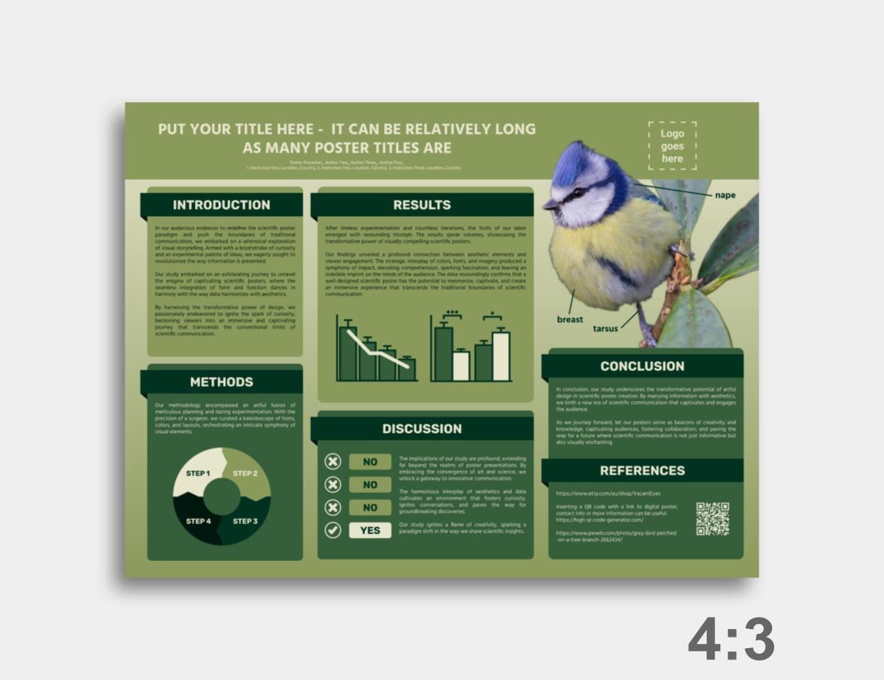 Scientific Poster Template for Powerpoint or Google Slides DIGITAL