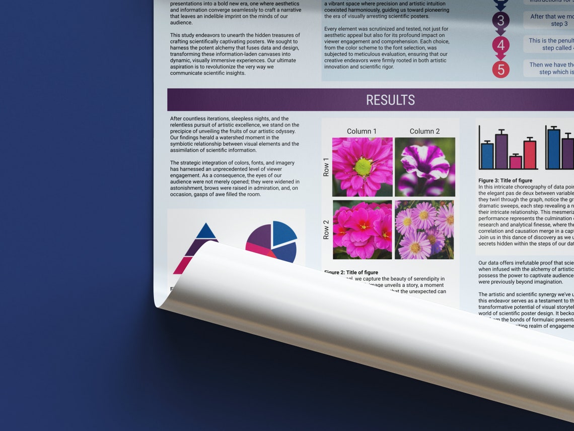 Scientific Poster Template Google Slides DIGITAL Cool Tones Pink