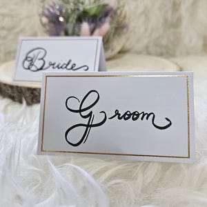Marque-places faits à la main - Calligraphie manuscrite - Cartes de visite sous tente - Marque-places pour mariage - Couverts