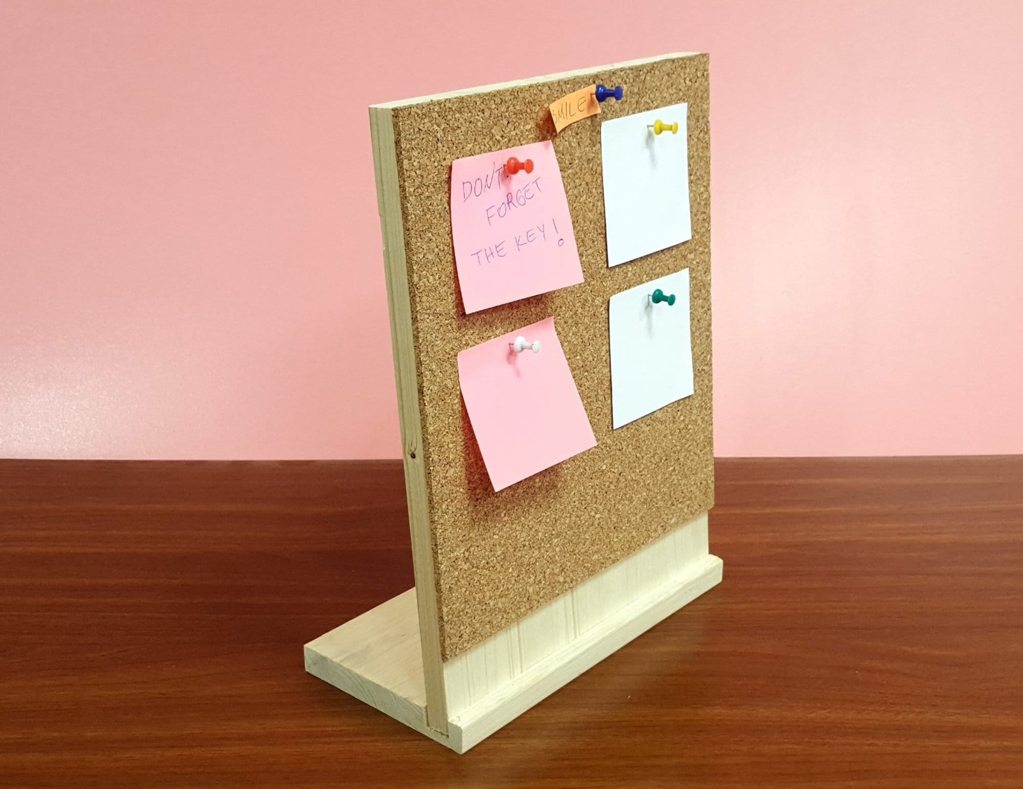 Desktop Cork Bulletin Board, Small Mini Hanging Tack Message Memo