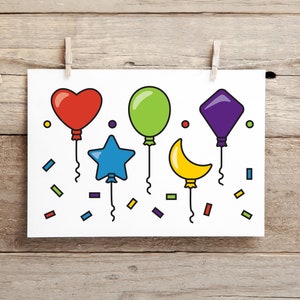 Very Nineties 90s Rainbow Balloon Birthday Party Invitation Greeting Card Printable Instant Download
