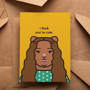 Creo que eres linda, tarjeta de felicitación digital de 5 x 7