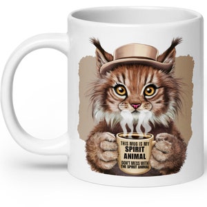 This Is My Spirit Animal Lynx Mug | Coffee Lover Gift with Lynx Design