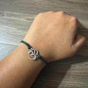 Teal Green Ohm Rakhi Bracelet | Adjustable Rakhi | One Size | Raksha Bandhan Gifts