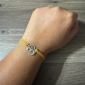 Yellow Ohm Rakhi Bracelet | Adjustable Rakhi | One Size | Raksha Bandhan Gifts